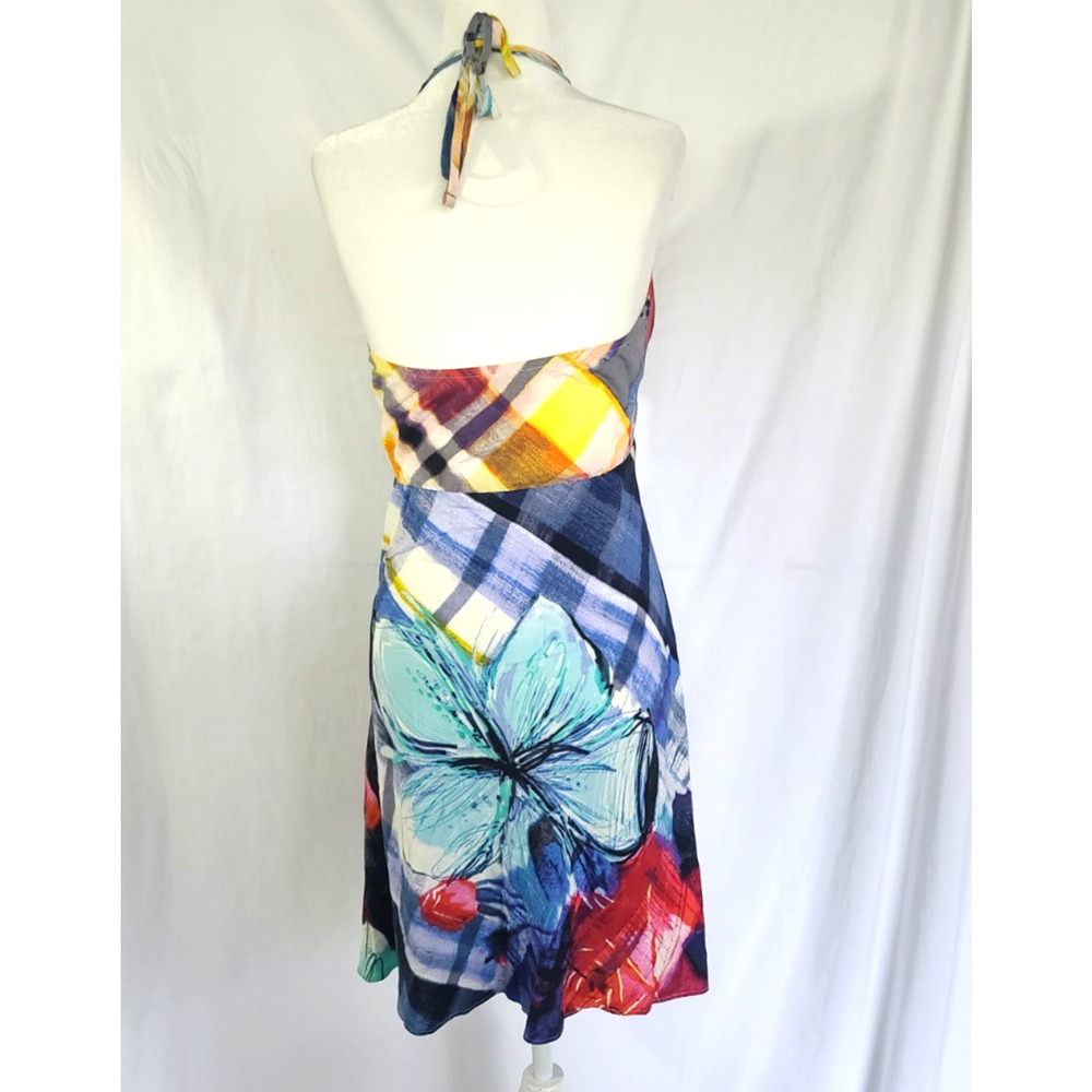 Jams World Y2K Womens Colorful Floral Halter Neck Dress Small - Picture 4 of 5